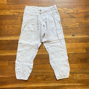 Sandwich Clothing Edinburgh linen gray lagenlook cropped pants ruching size XS